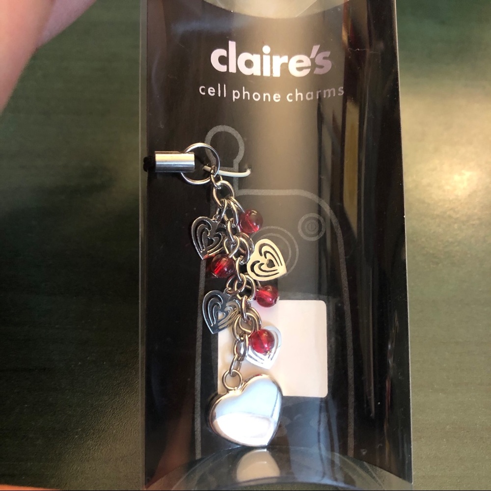 Claire’s Red Multi- Heart Phone Charm